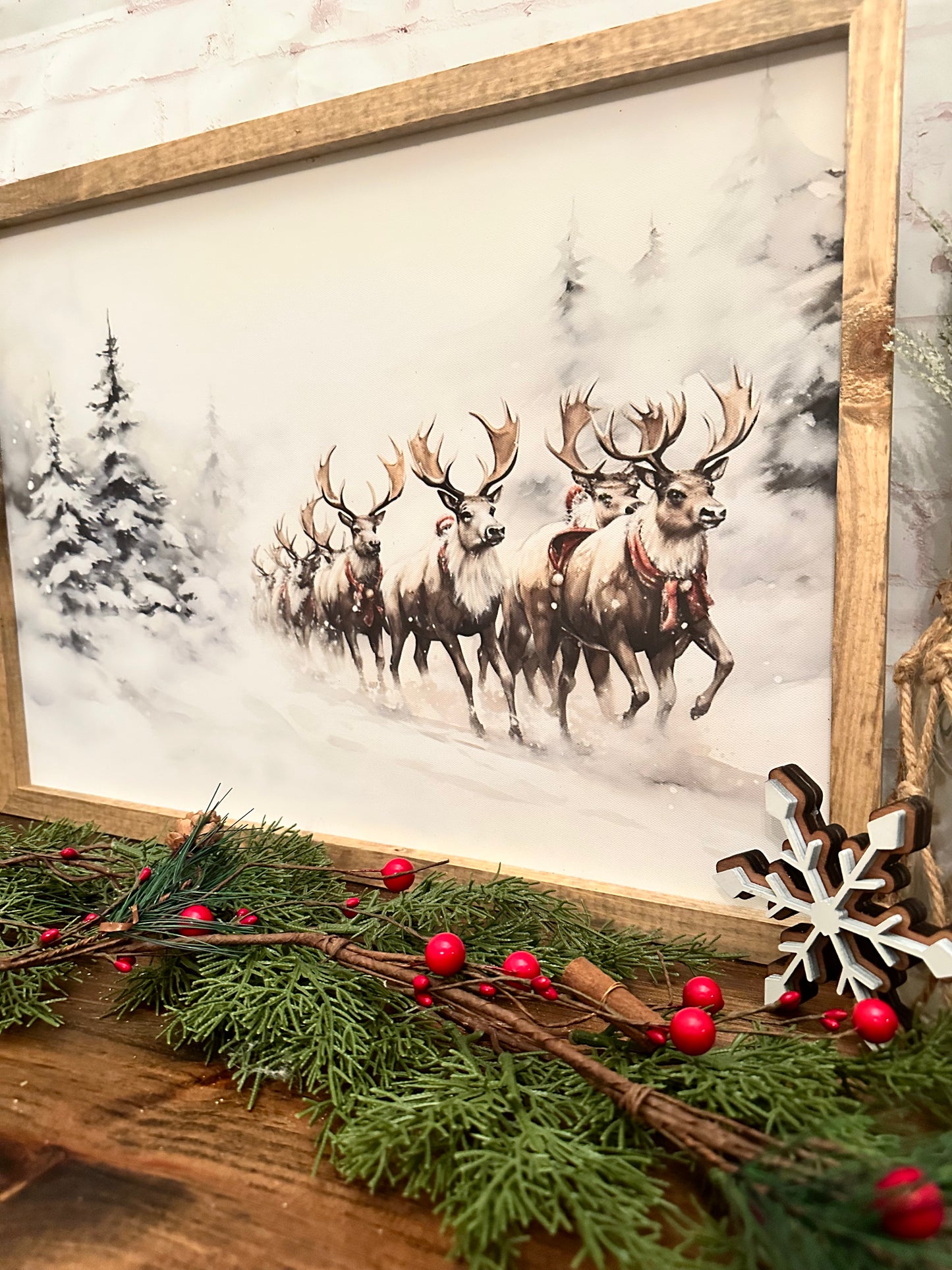 Dashing Reindeer canvas print