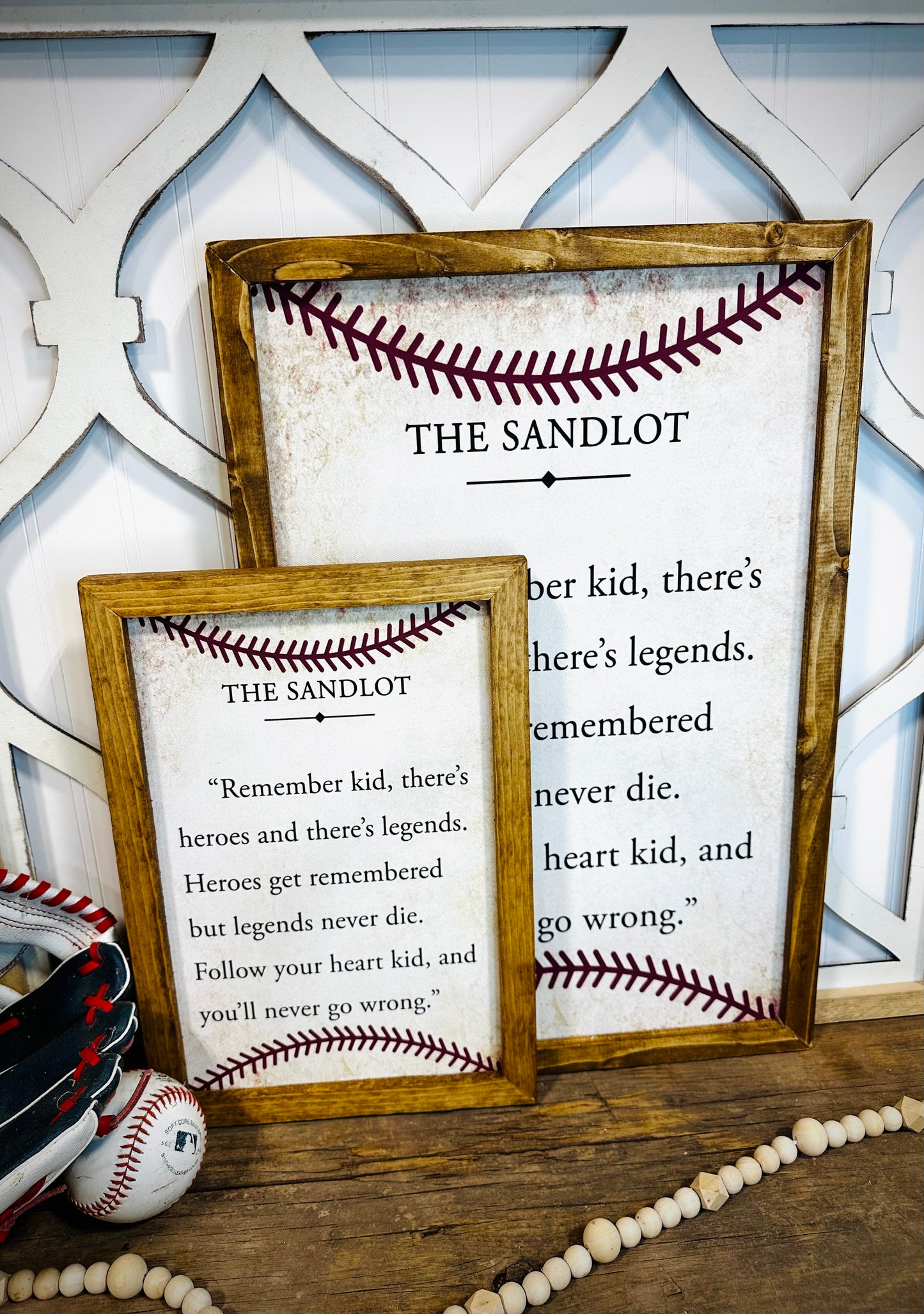 The sandlot quote kids framed canvas wood sign