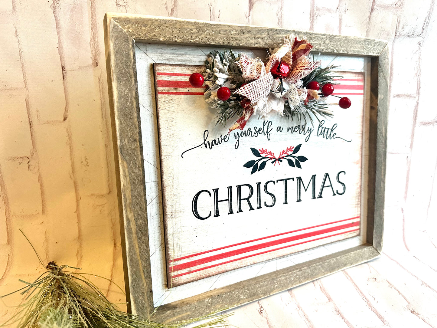 Have yourself a merry little Christmas distressed framed sign