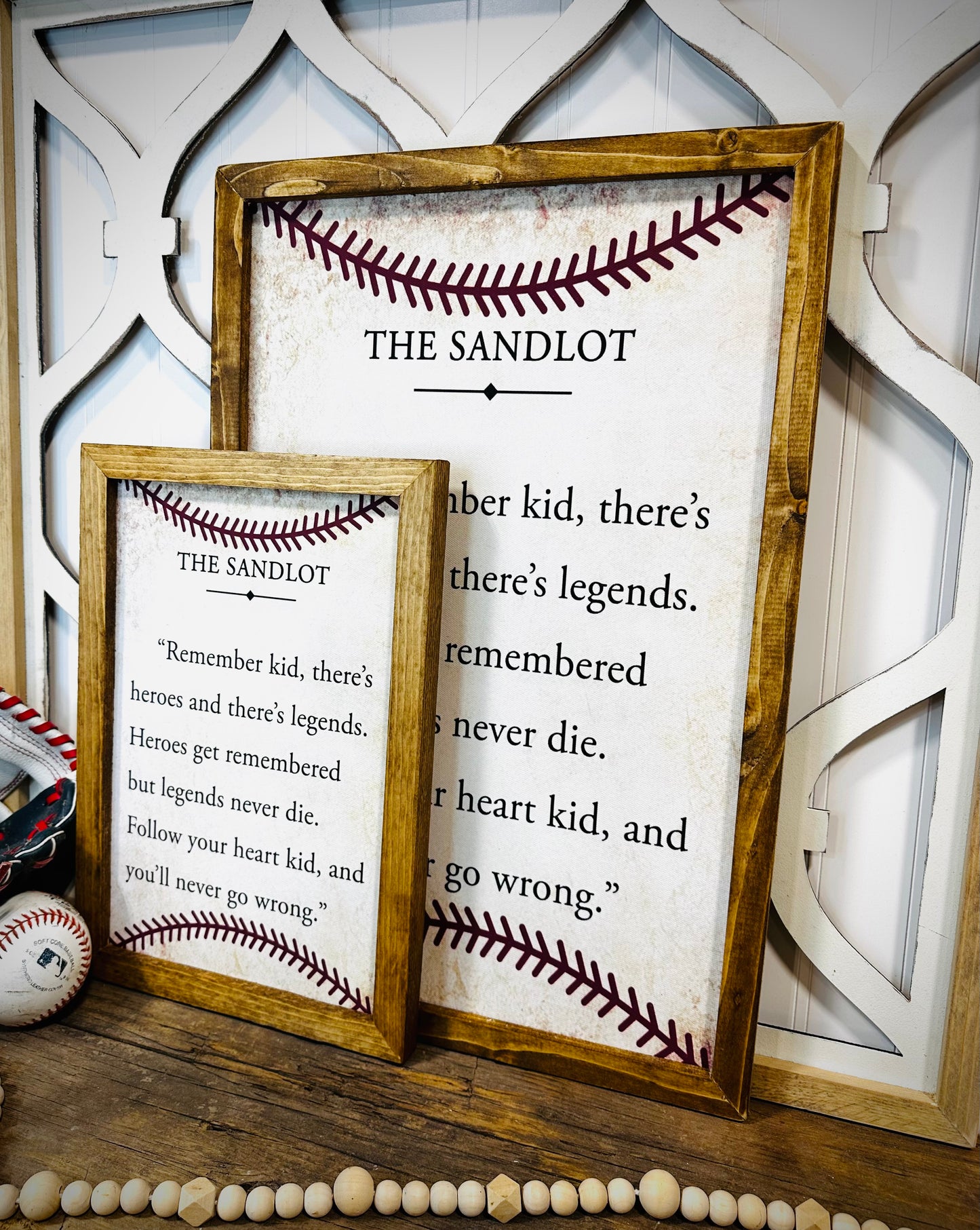 The sandlot quote kids framed canvas wood sign