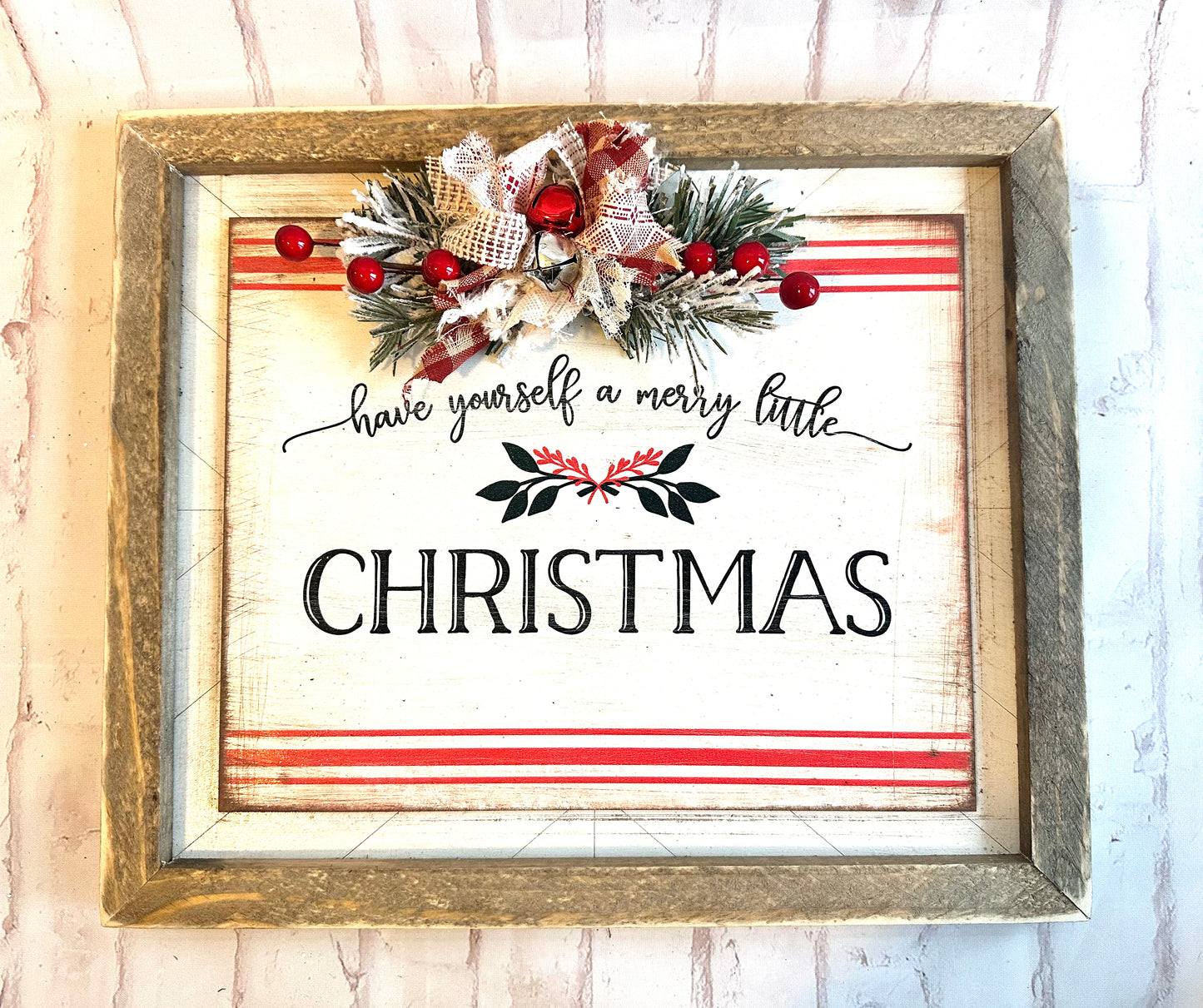 Have yourself a merry little Christmas distressed framed sign