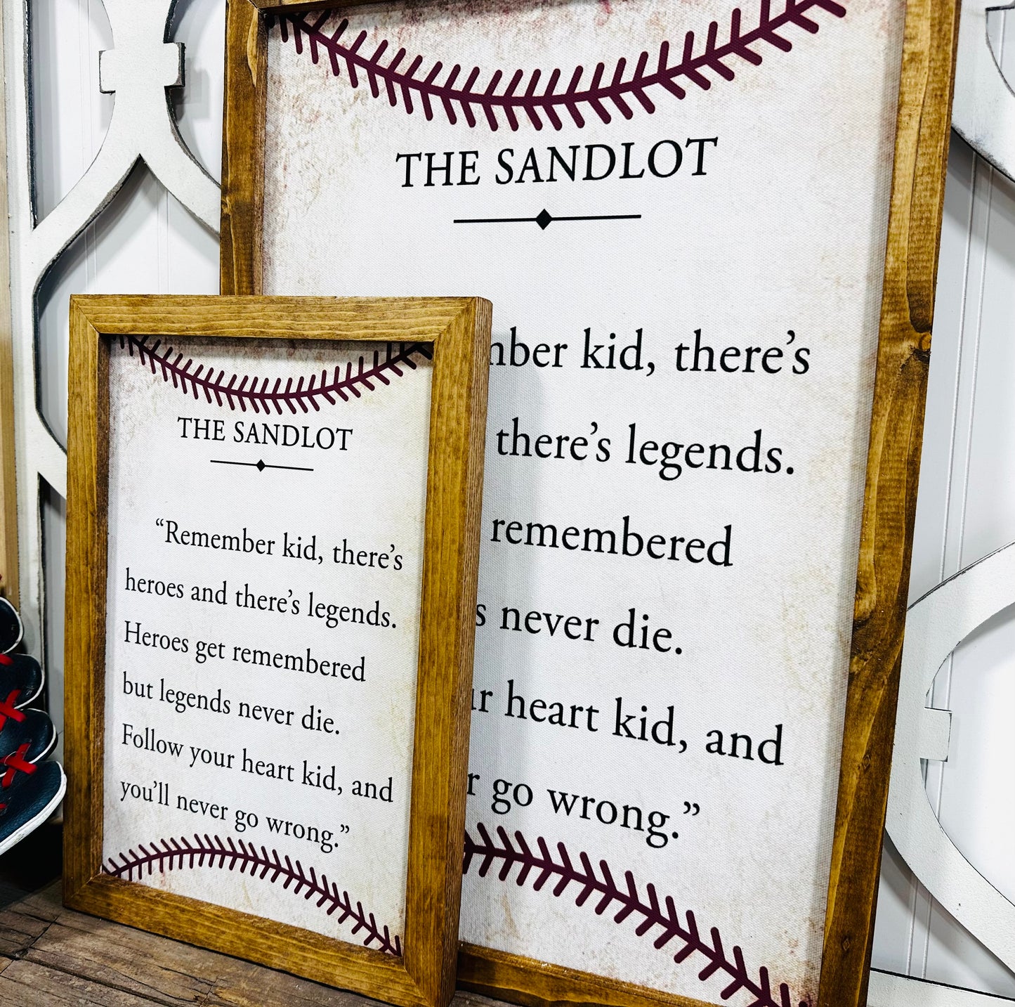 The sandlot quote kids framed canvas wood sign