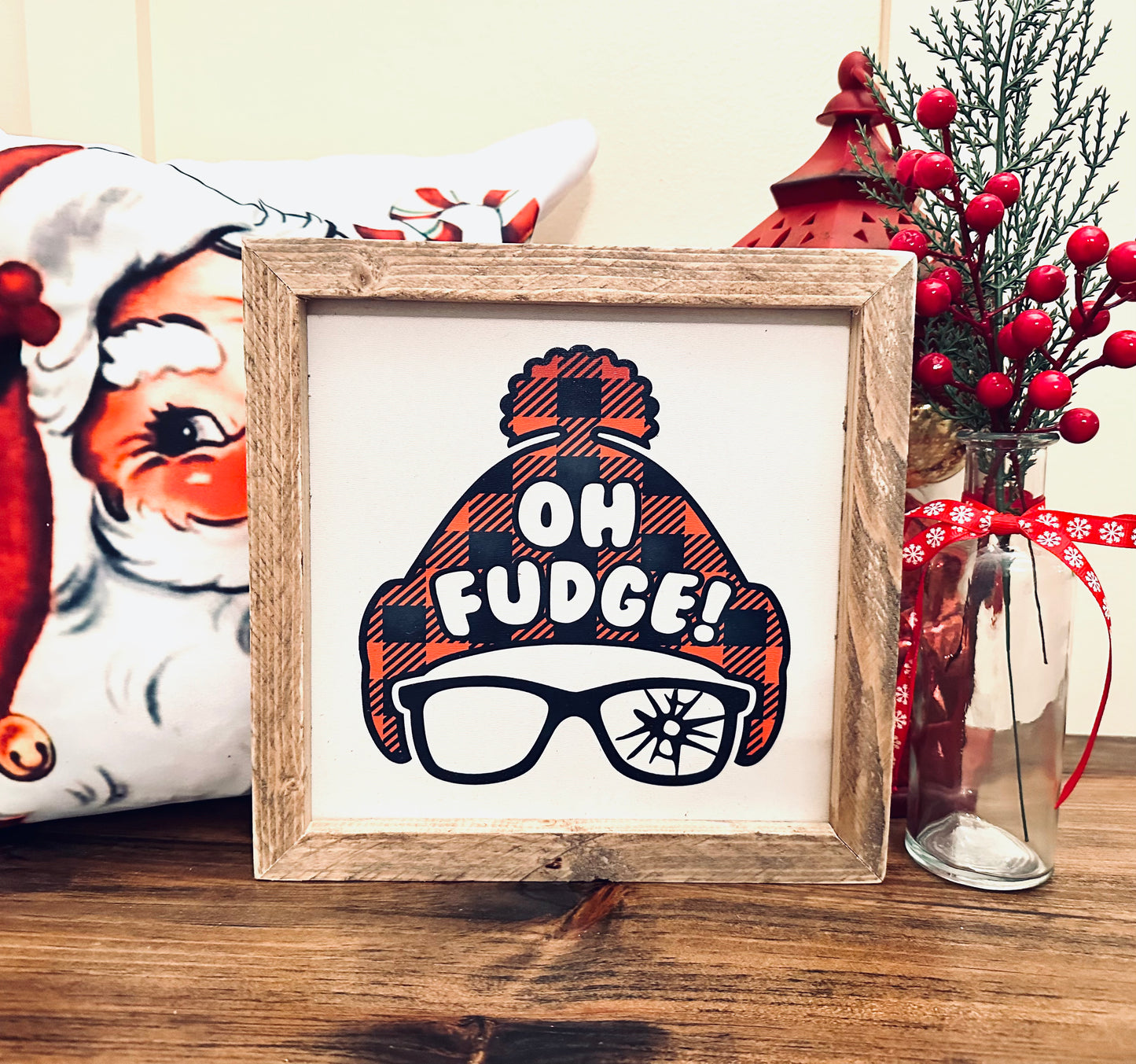 Oh fudge! Framed wood sign