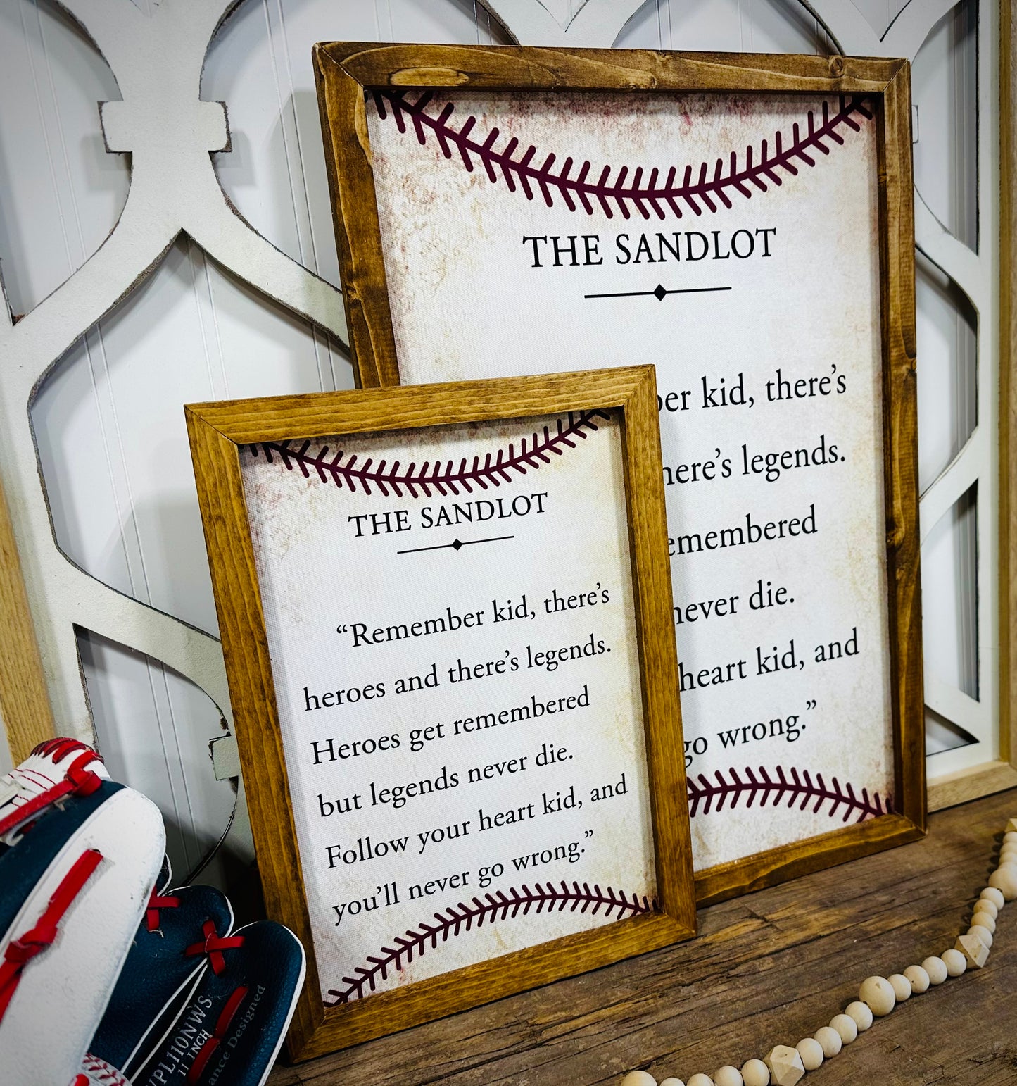 The sandlot quote kids framed canvas wood sign