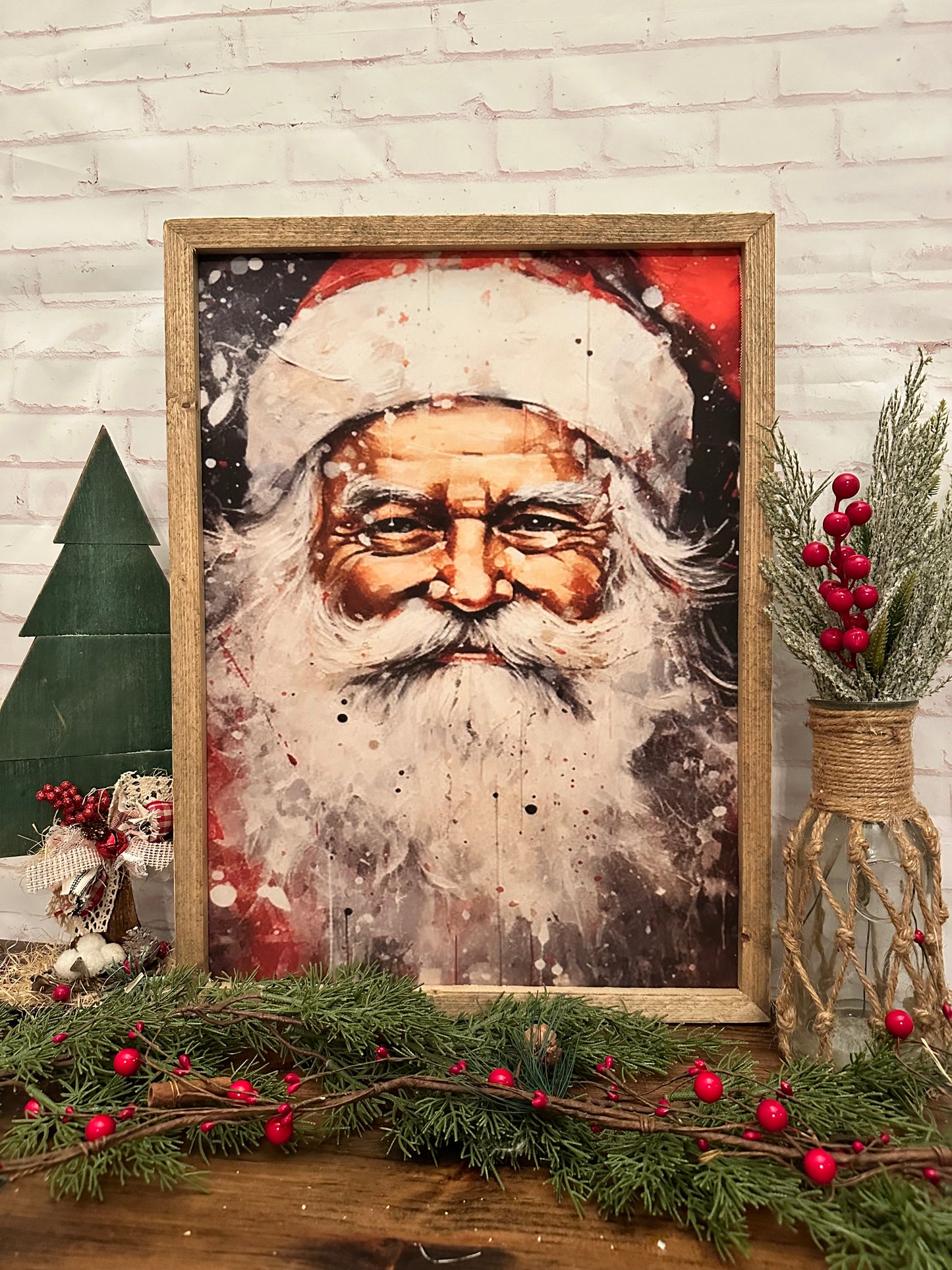 Watercolor Santa canvas print