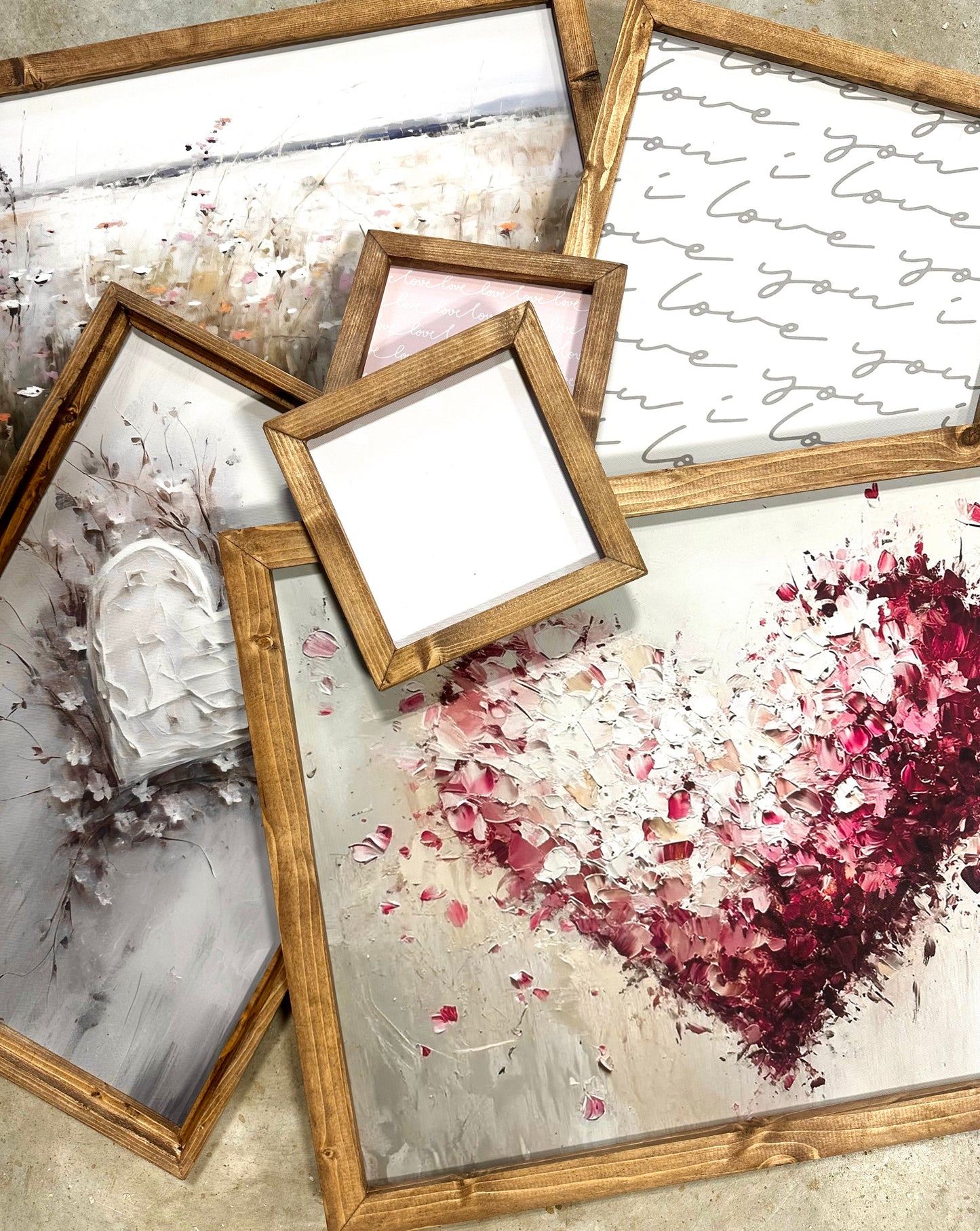 Bursting heart LARGE wood framed canvas print