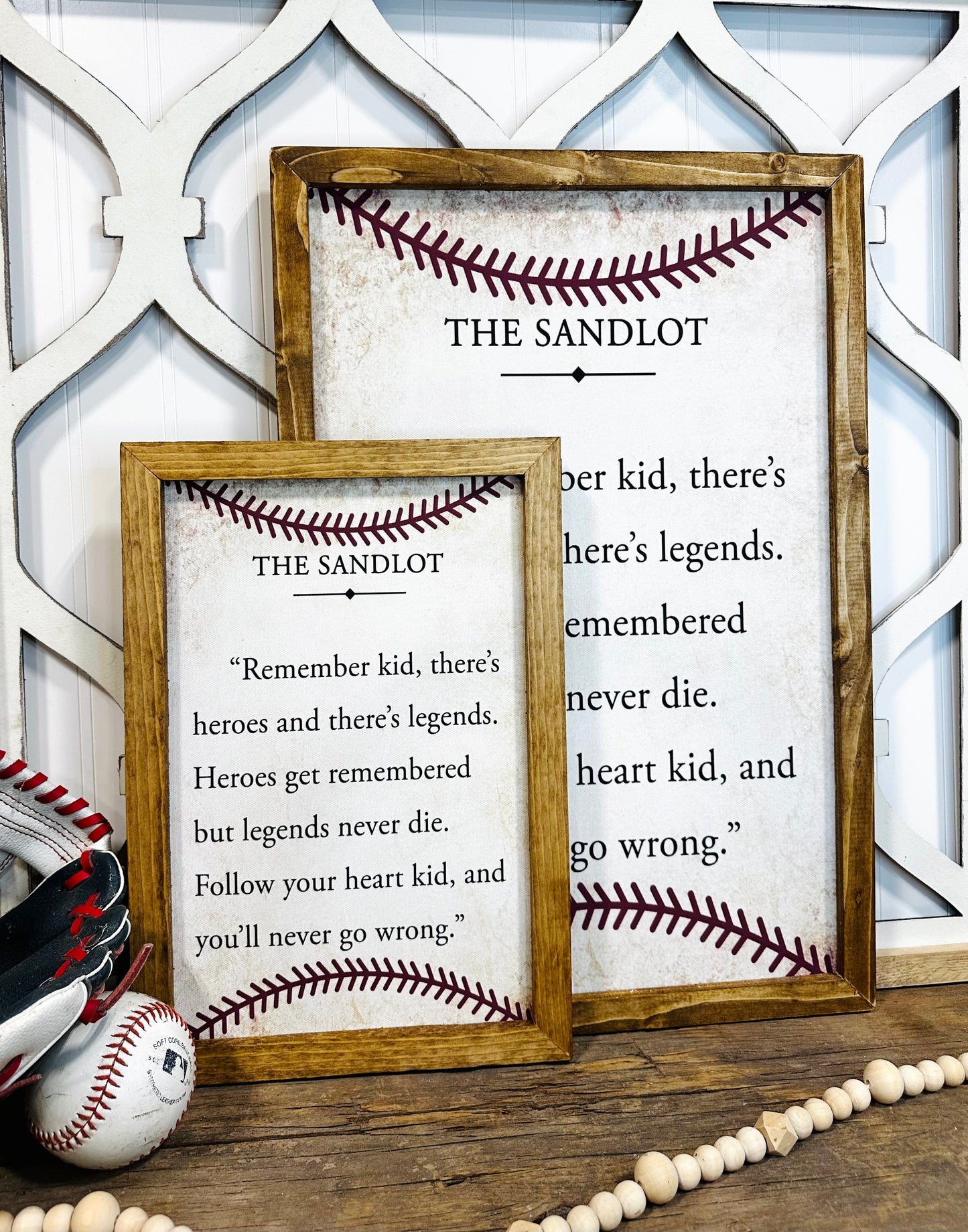 The sandlot quote kids framed canvas wood sign