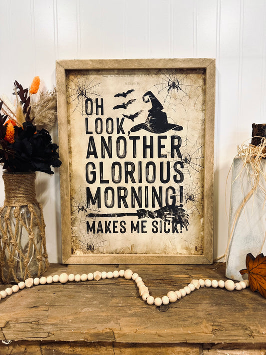What a glorious morning Halloween framed canvas print