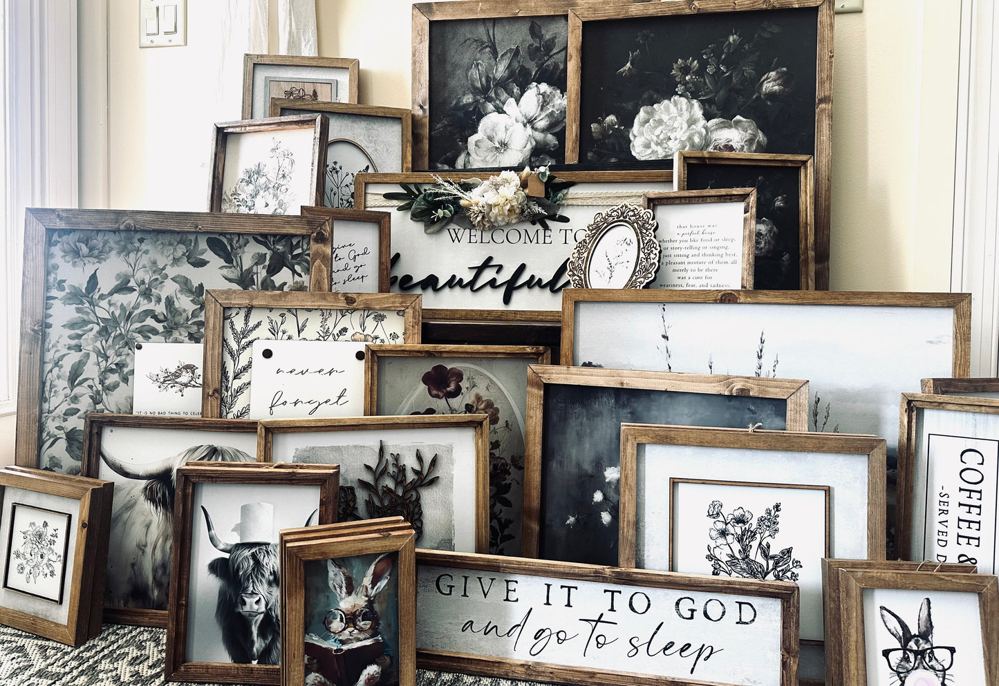 Give it to God and go to sleep canvas wall art