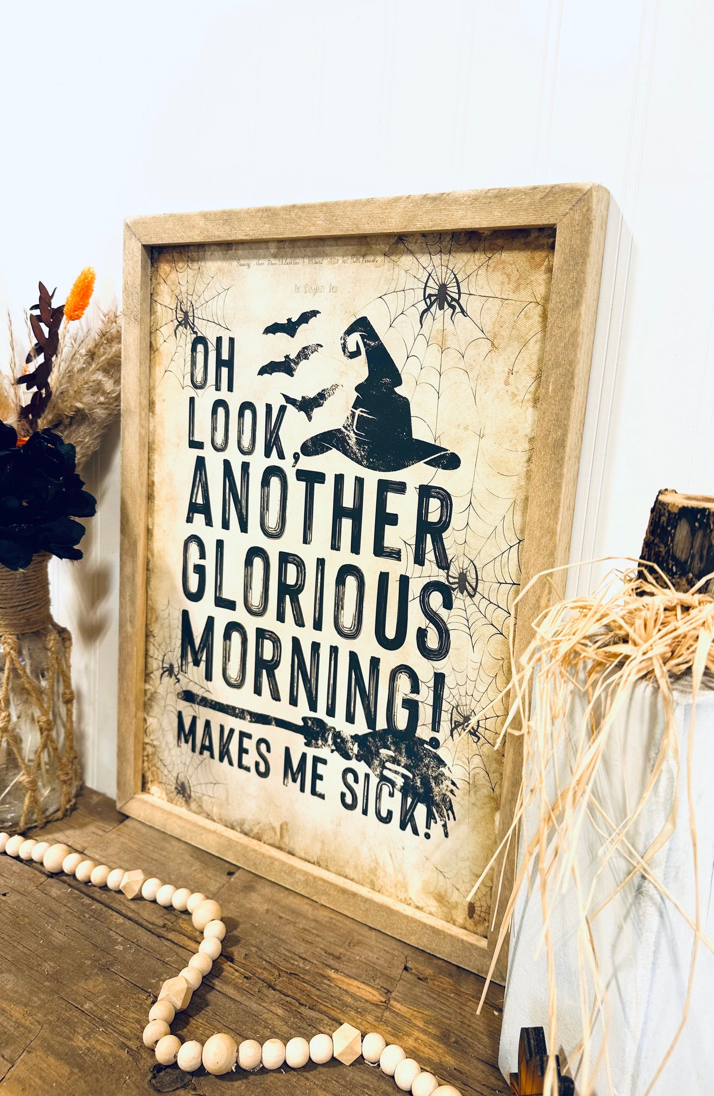 What a glorious morning Halloween framed canvas print