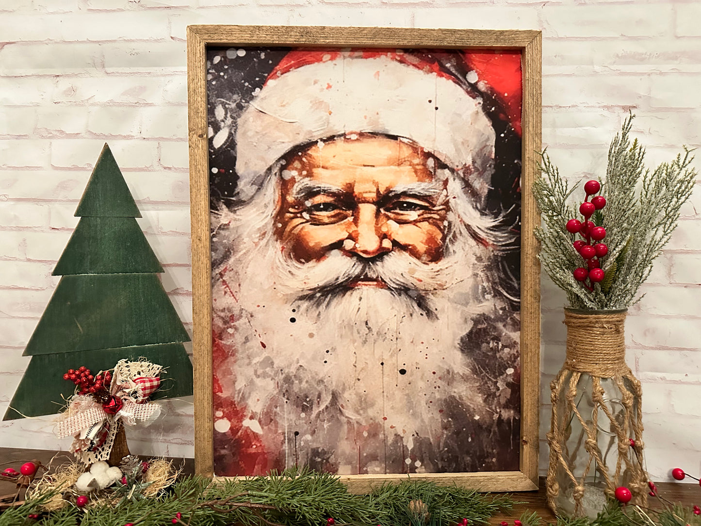 Watercolor Santa canvas print