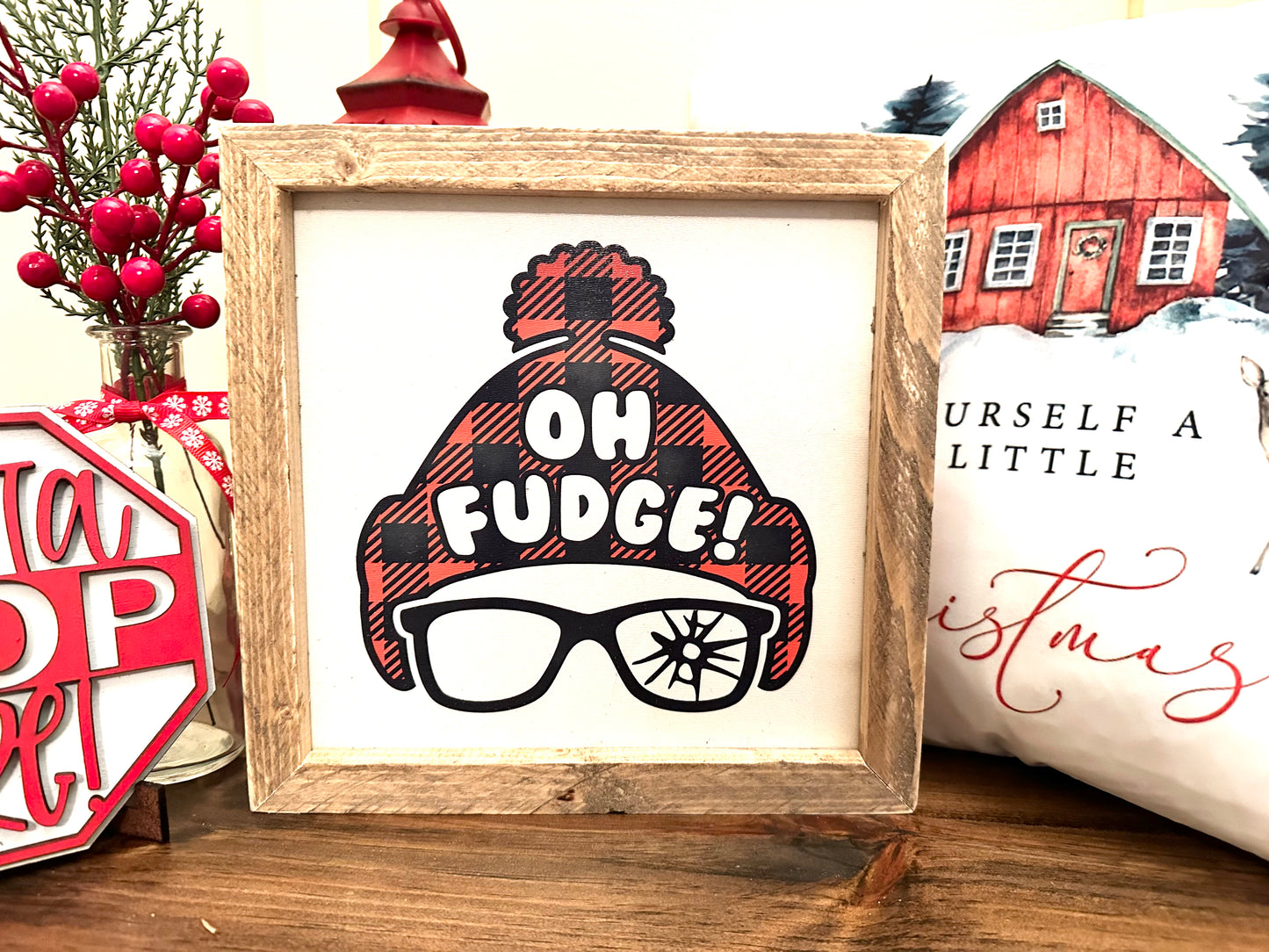 Oh fudge! Framed wood sign