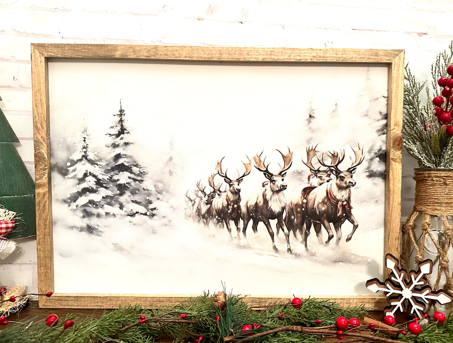 Dashing Reindeer canvas print
