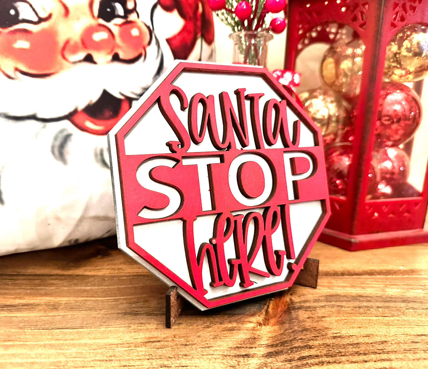Santa stop here mini sign