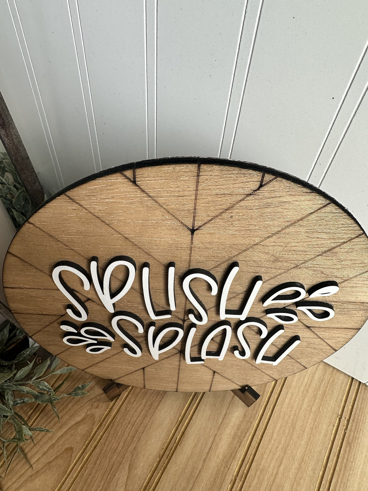 small round bathroom shelf sign splish splash farmhouse mini sign kids bathroom decor