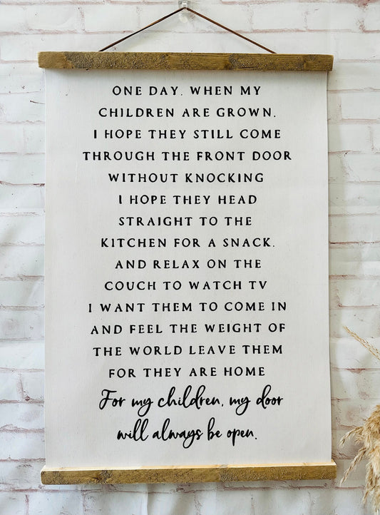 One day when my children are grown inspirational wood wall plaque gift for mom