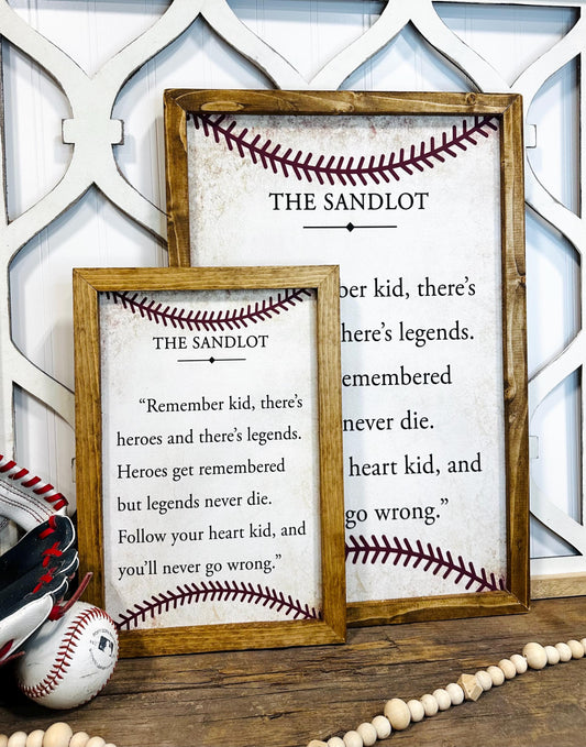 The sandlot quote wood framed sign, kids bedroom decor, nursery decor, baby show gift for new baby