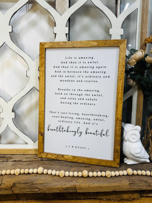 Inspirational L.R. Knost Quote, Framed Canvas Wall Art, Living Room Wall Decor