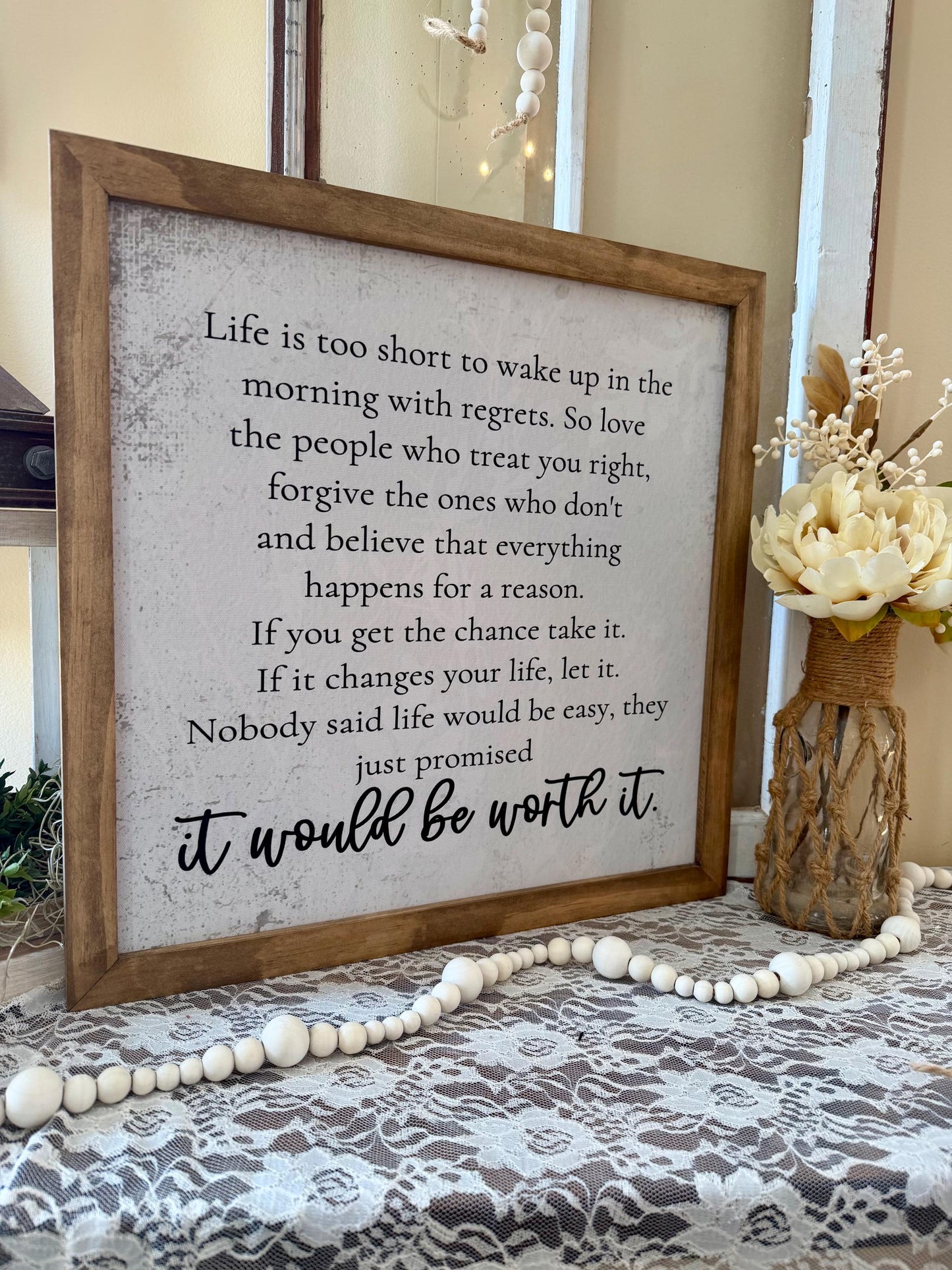 Dr. Suess quote it would be worth it inspirational wood framed canvas sign