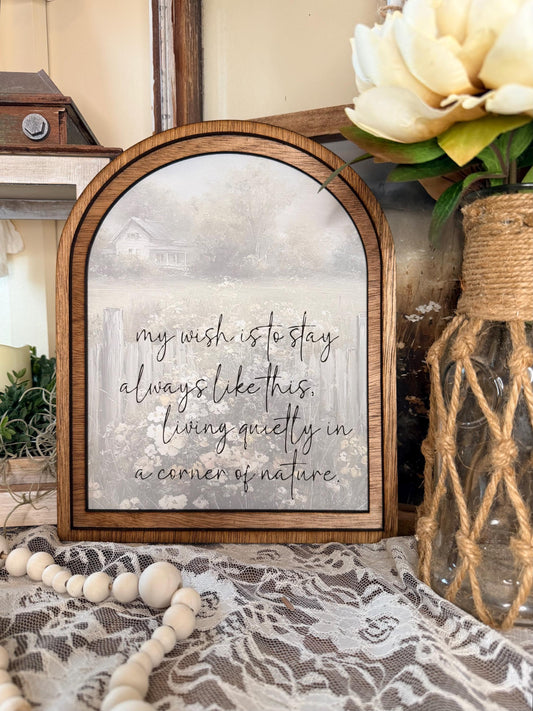 Rustic Arch Framed Canvas Sign, Farmhouse Wall Decor, Neutral Cottage Style Quote Art, Country Home Accent