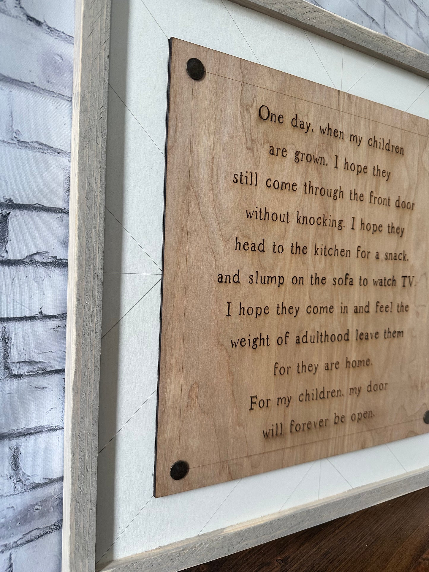 One day when my children are grown engraved farmhouse framed sign