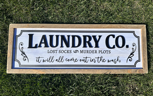 Laundry Co. farmhouse canvas framed sign