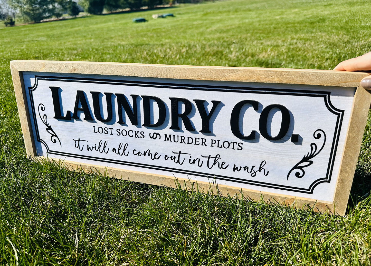 Laundry Co. farmhouse canvas framed sign