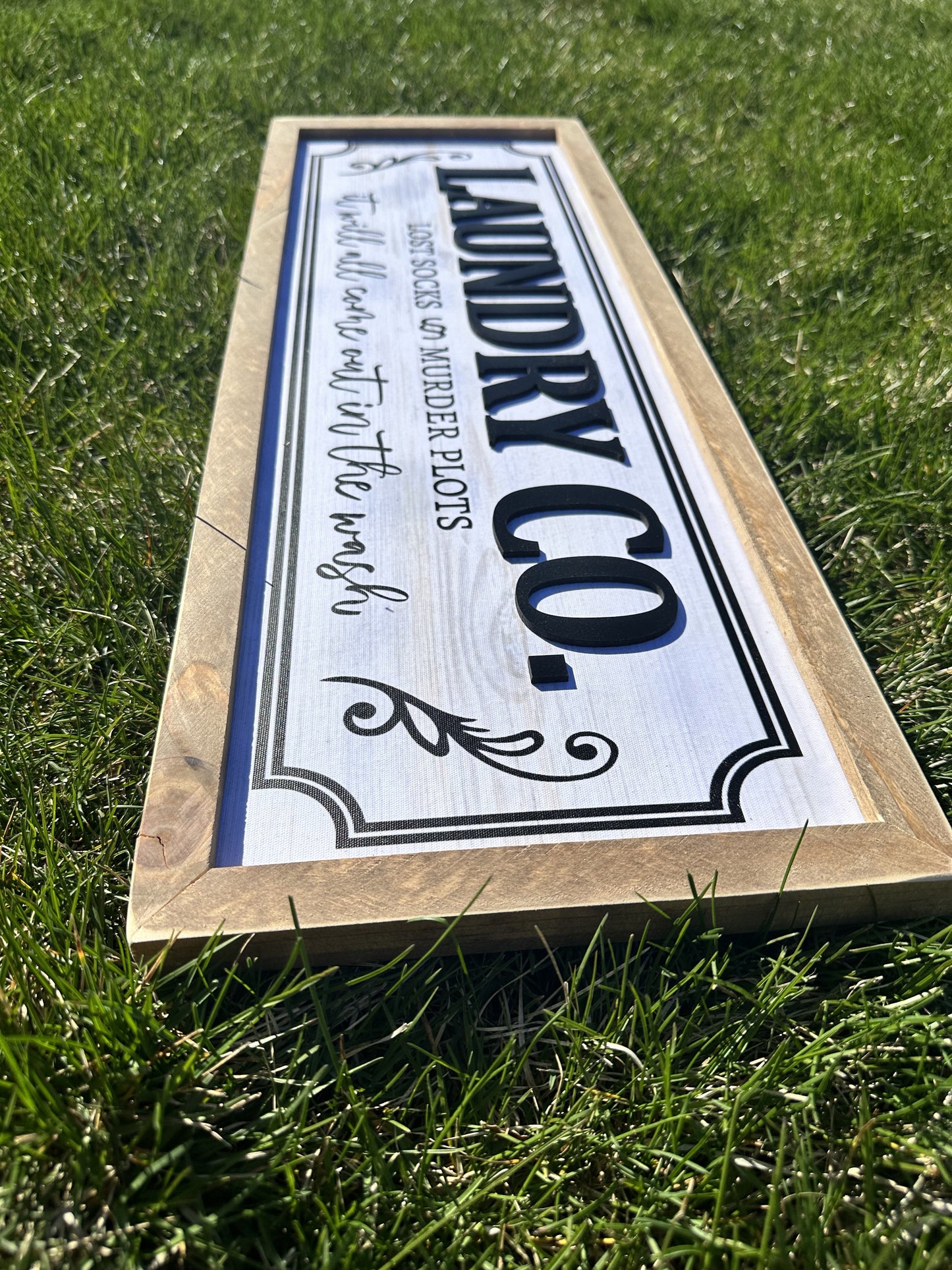 Laundry Co. farmhouse canvas framed sign