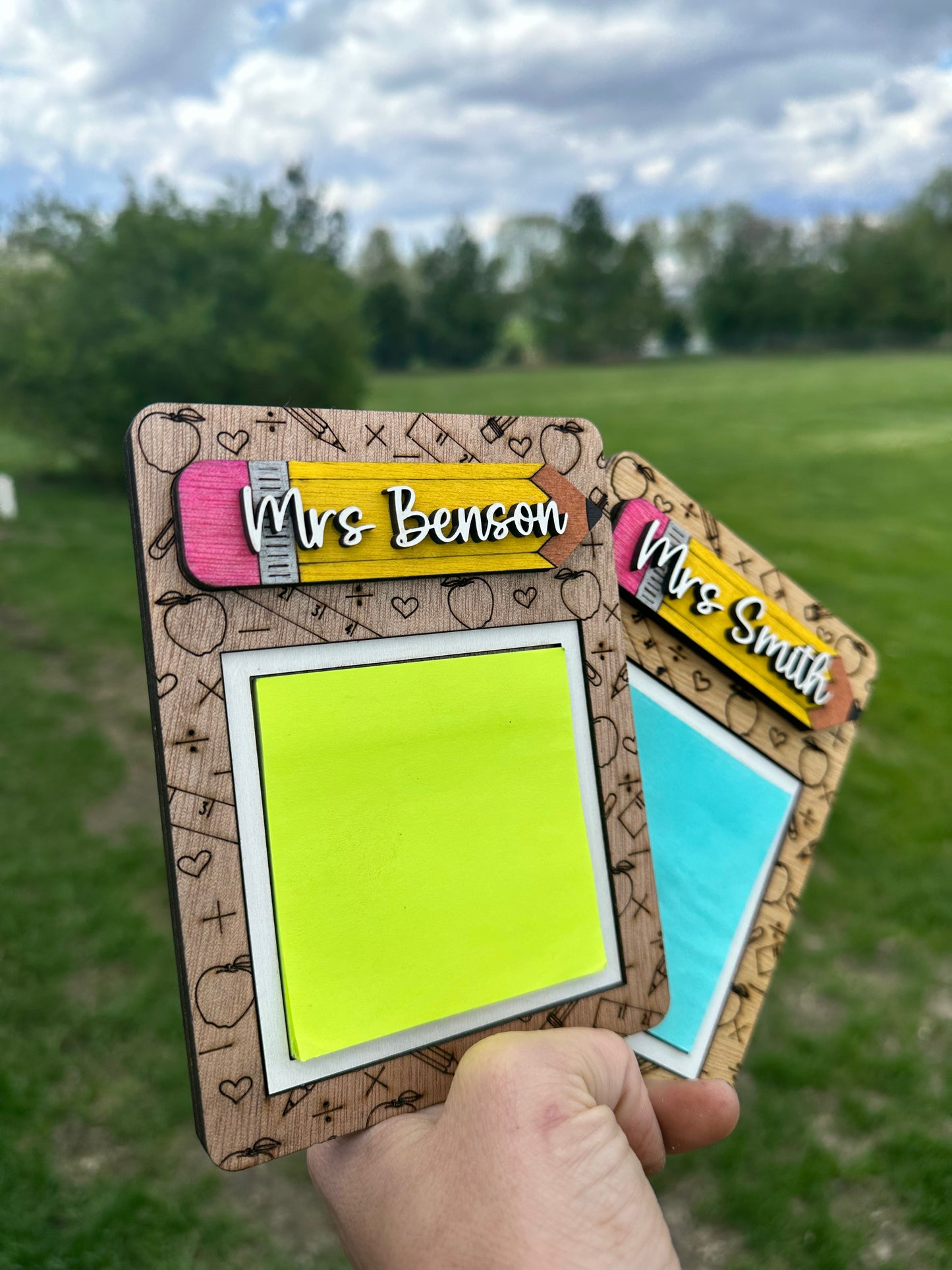 Teacher appreciation personalized sticky note holder