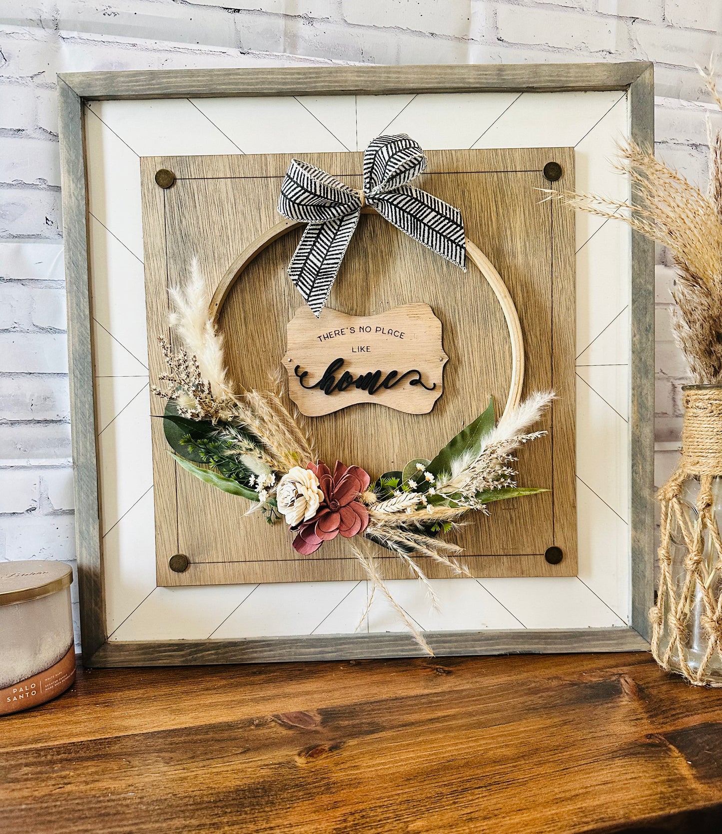 There’s no place life home boho style wooden sign for the home