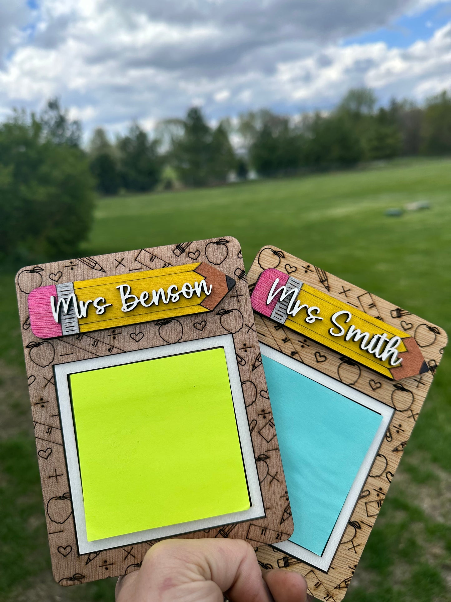 Teacher appreciation personalized sticky note holder