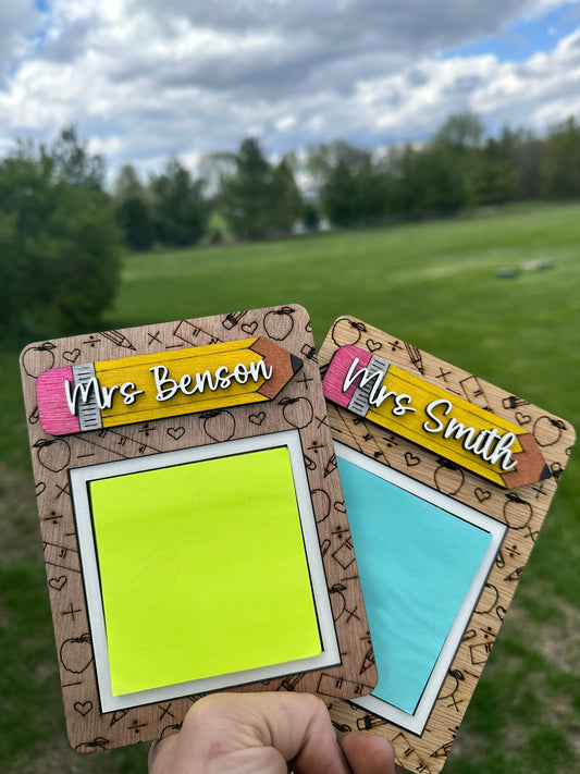 Teacher appreciation personalized sticky note holder