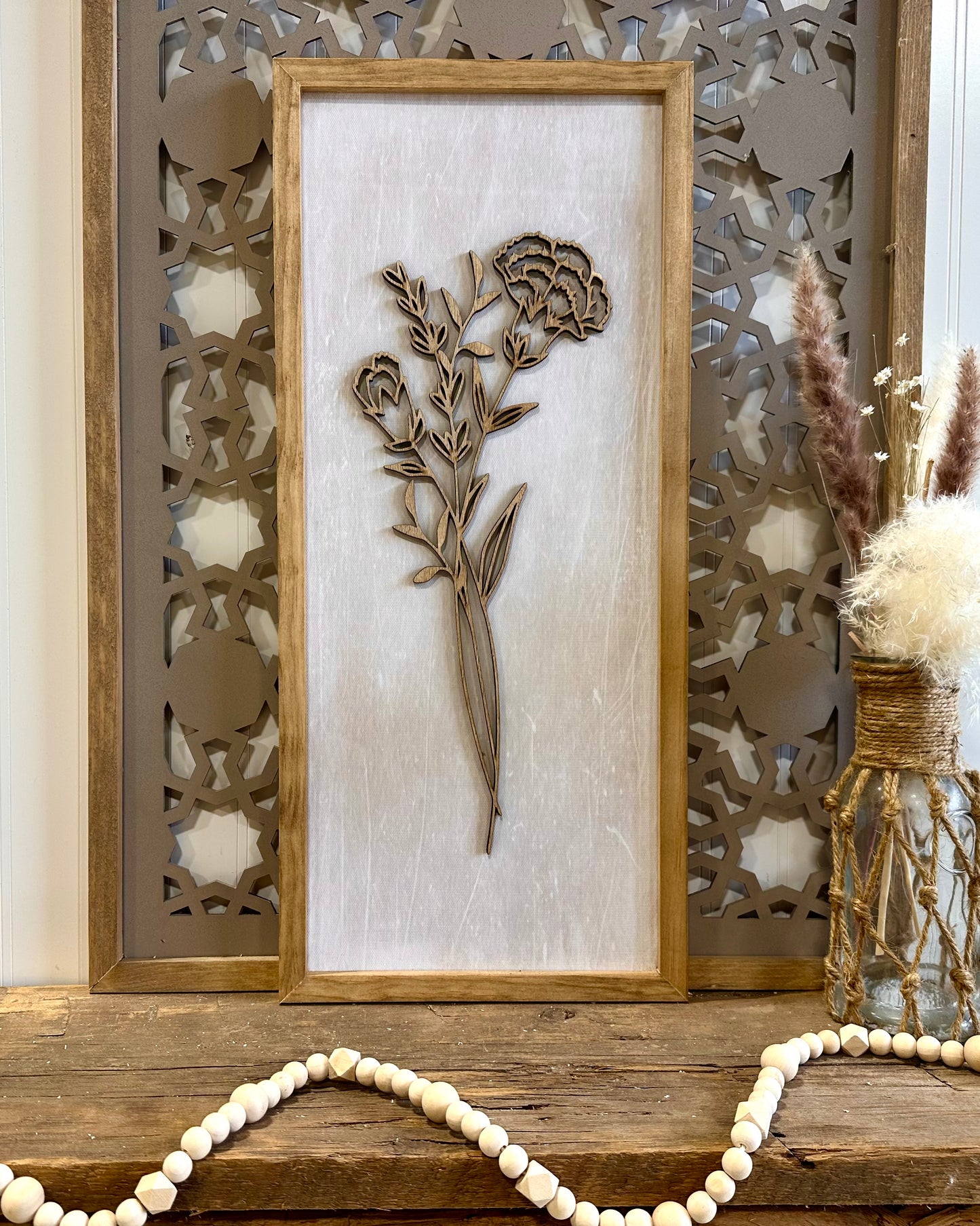 3D wooden floral wall art #2