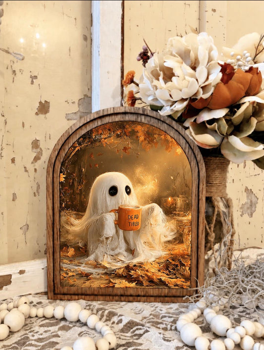 Ghost Coffee Bar Cute Halloween Home Accent