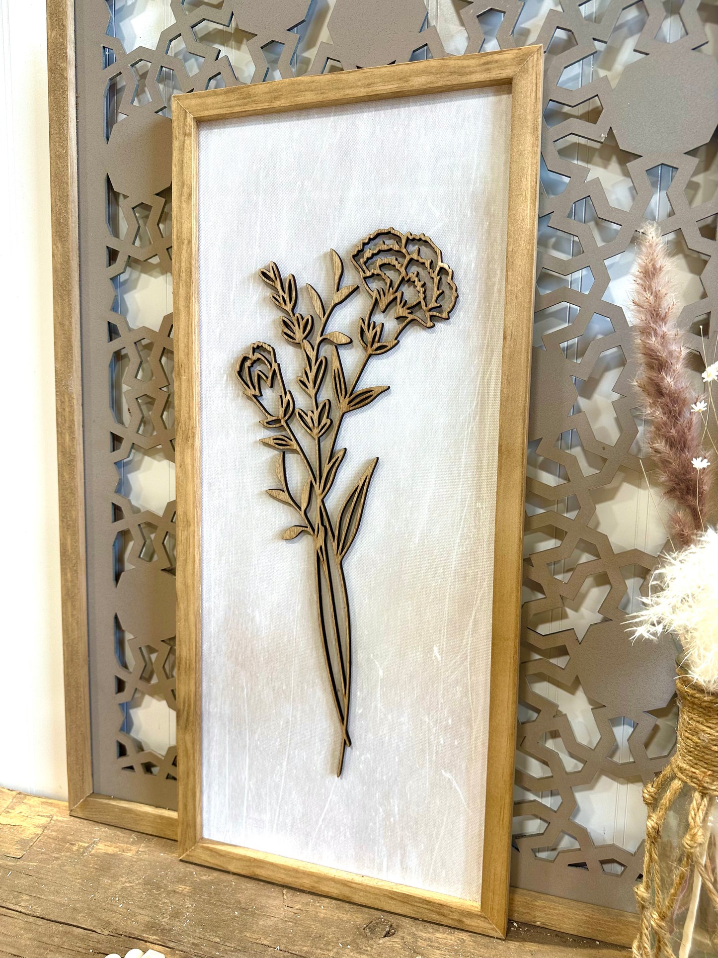 3D wooden floral wall art #2