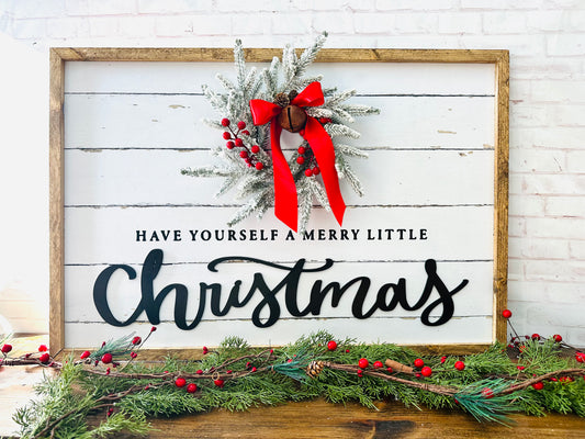 Have yourself a merry little Christmas canvas framed sign