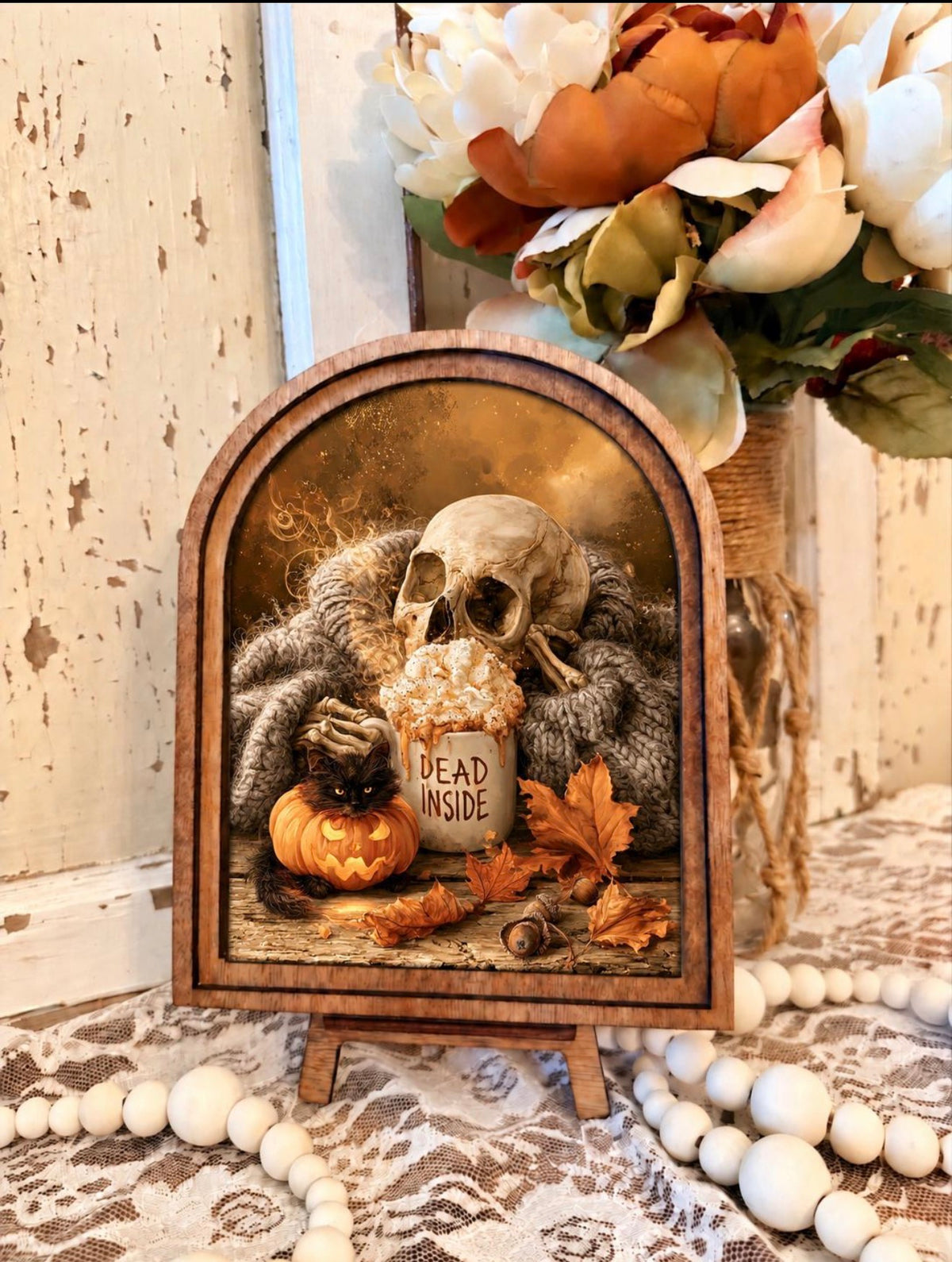 Skeleton Coffee Bar Cute Halloween Home Accent
