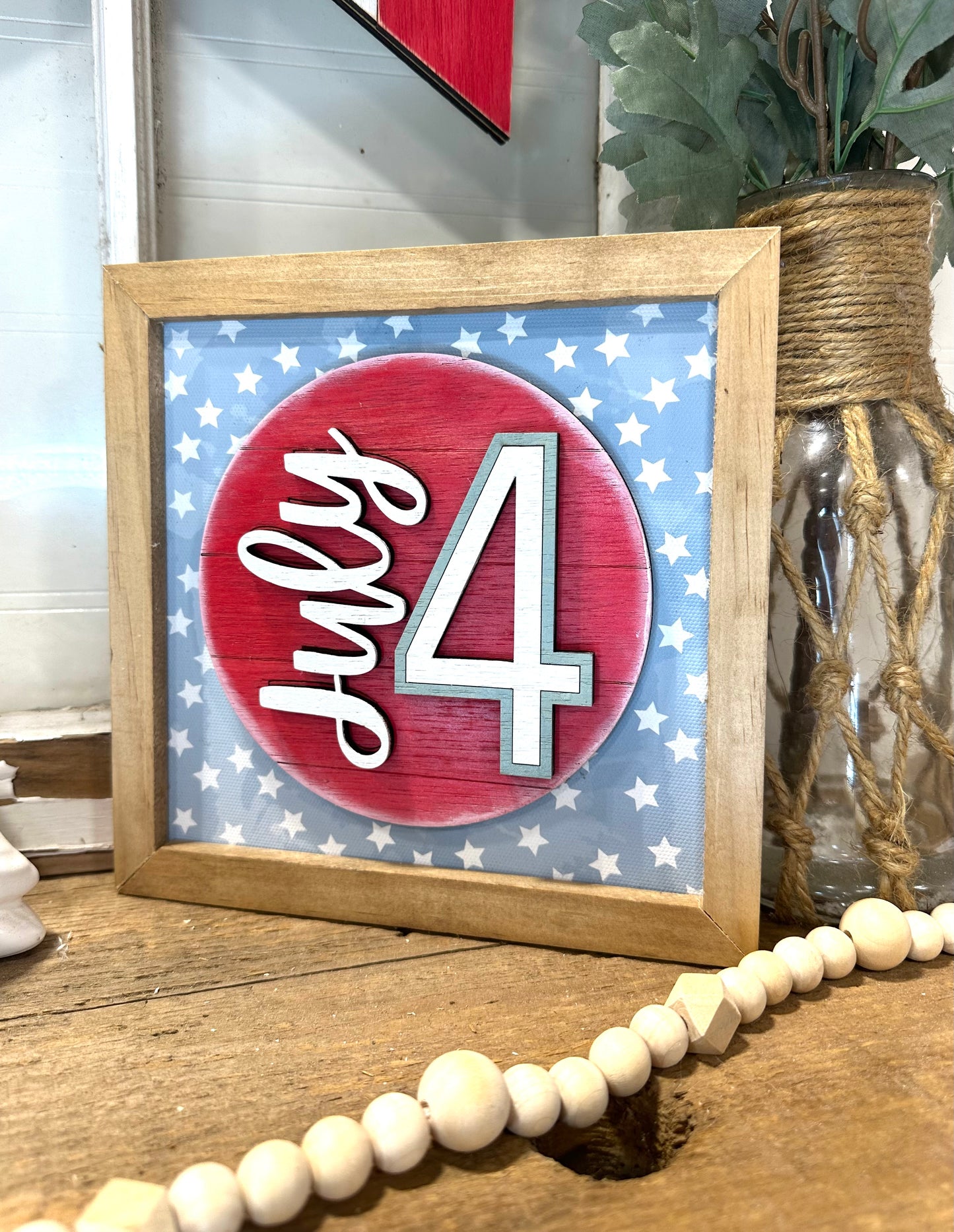 4th of July patriotic mini sign