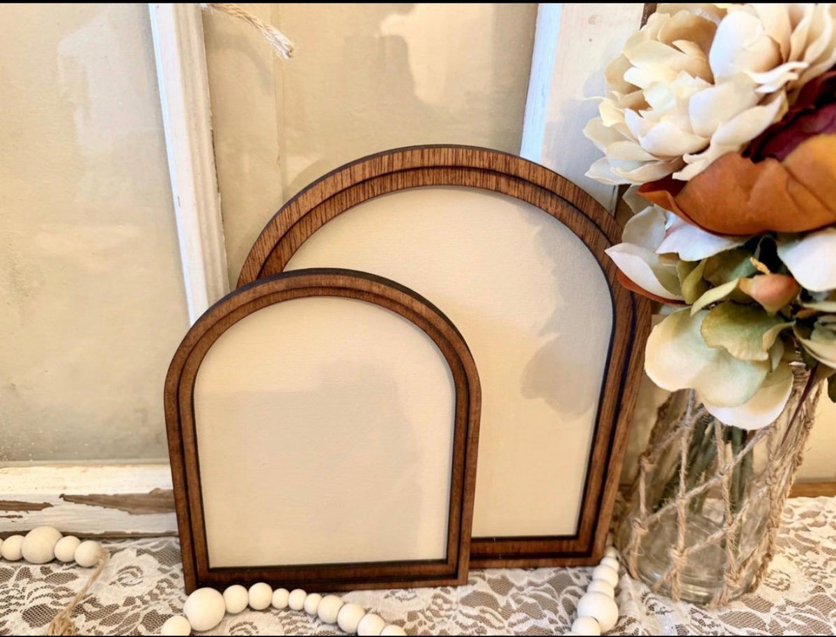 Wooden Arch Framed Halloween Ghost Dog Canvas Home Decor Accent