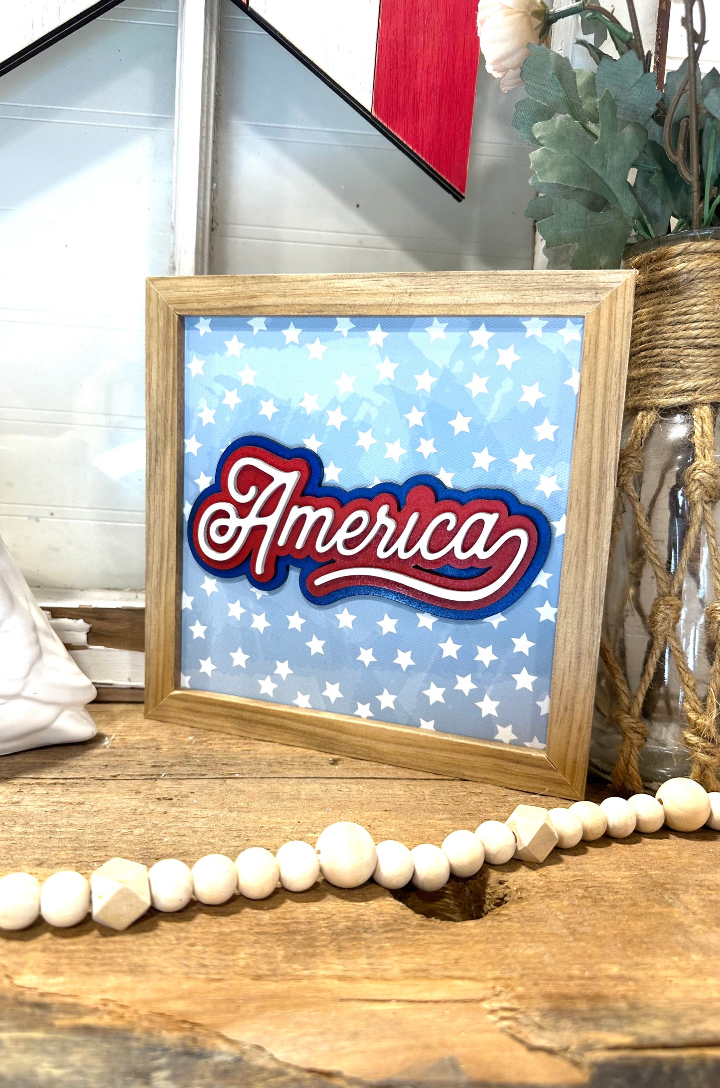 America patriotic mini sign