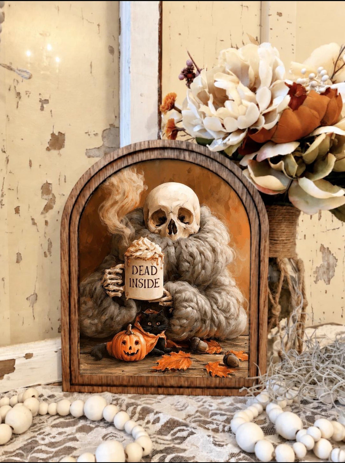 Skeleton Coffee Bar Cute Halloween Home Accent