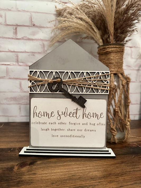 Home sweet home table top decorative sign