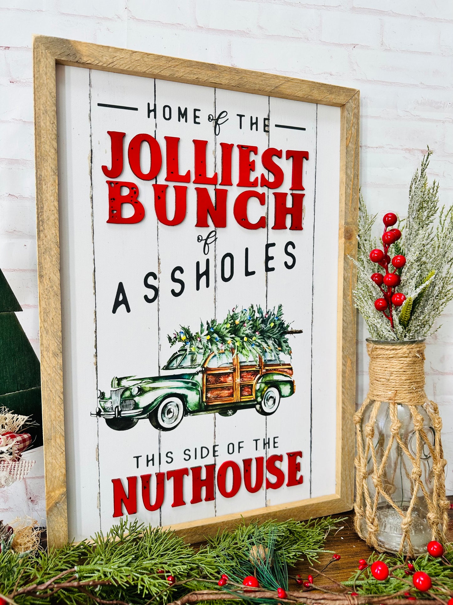 Jolliest bunch of assholes framed sign