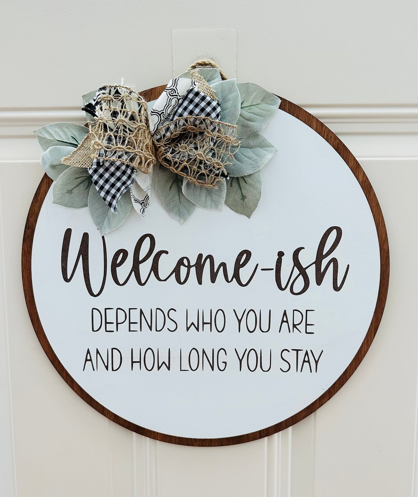 Welcome-ish door hanger