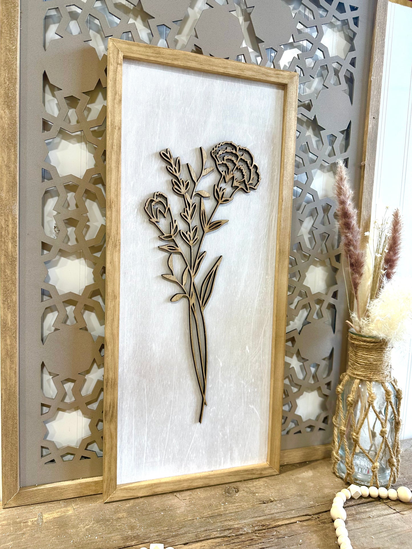 3D wooden floral wall art #2