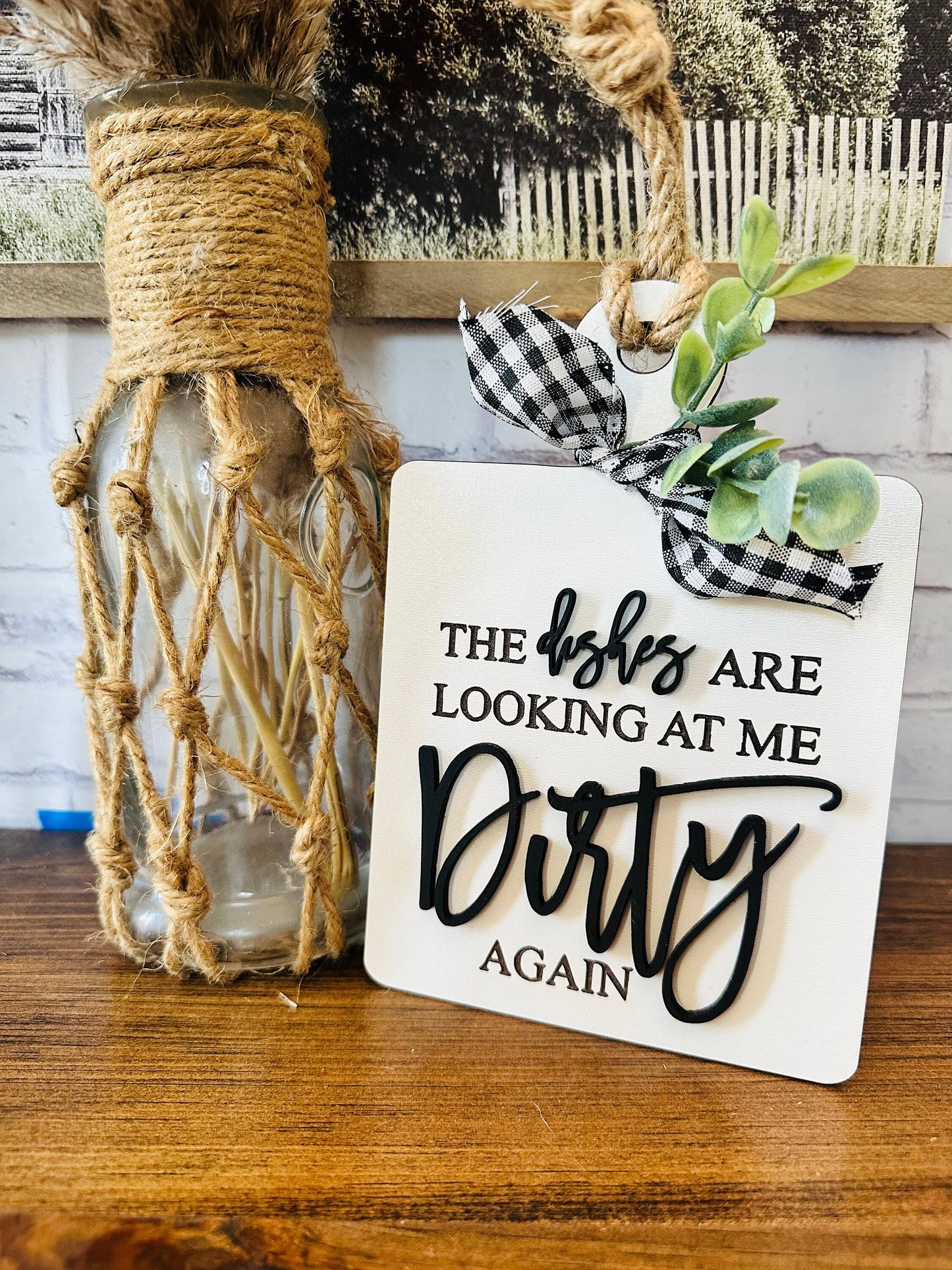 The dishes are looking at me dirty mini faux cutting board tiered tray kitchen decor dishes looking at me dirty kitchen sign