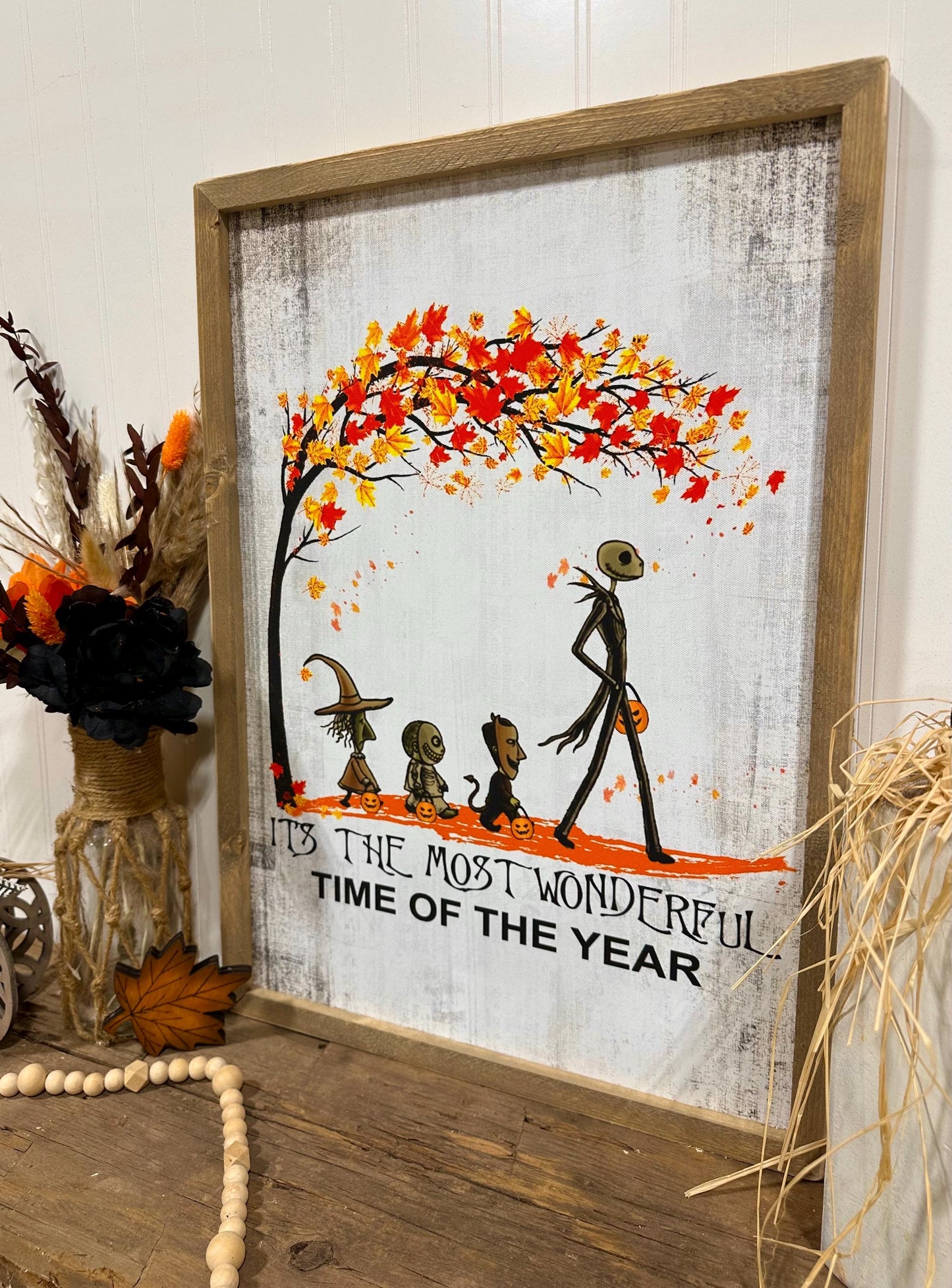 It’s the most wonderful time of the year Halloween wood framed canvas sign