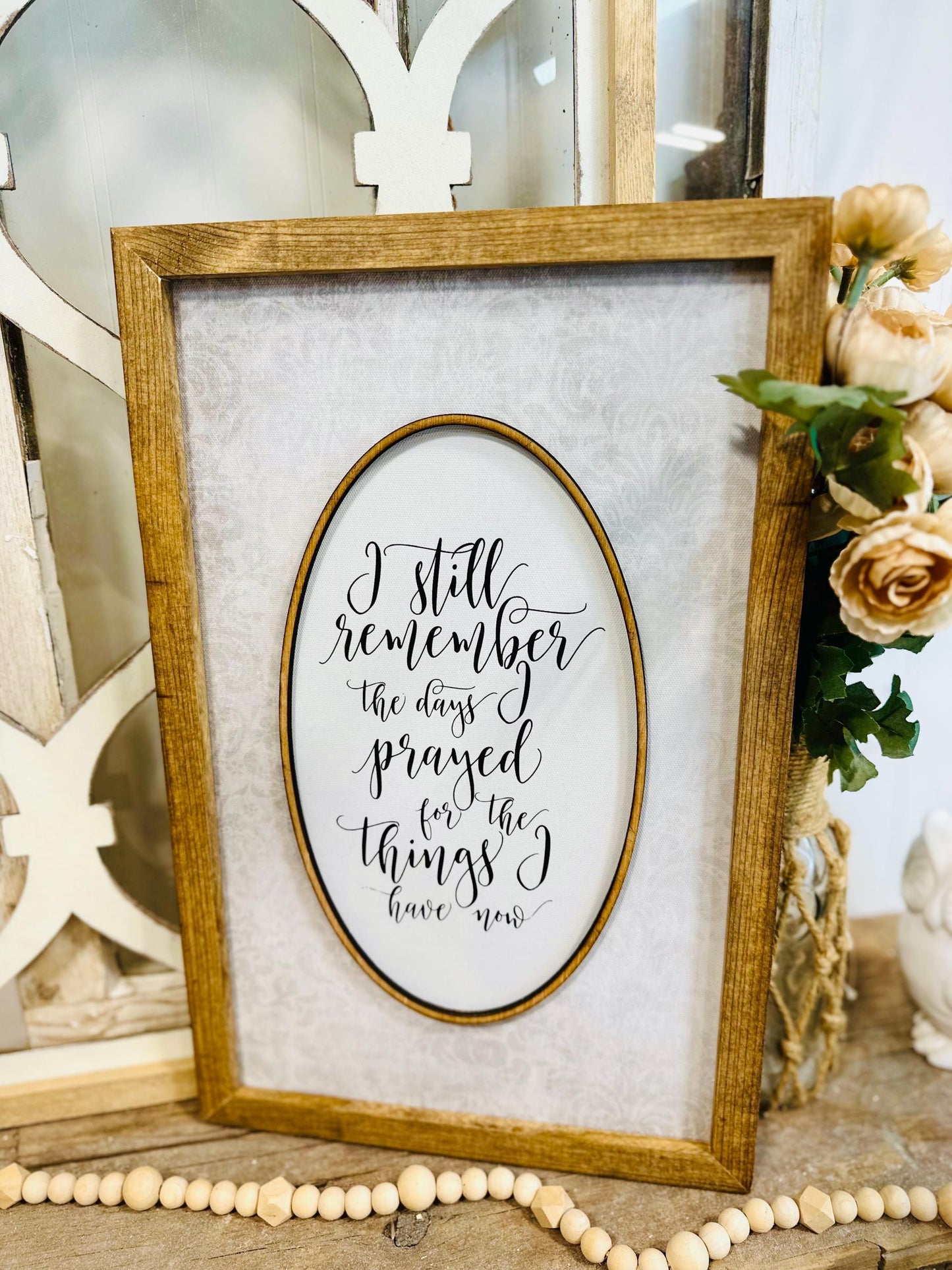 Rustic Christian Home Decor - Wood Framed inspirational quote - Prayer Quote Farmhouse Sign