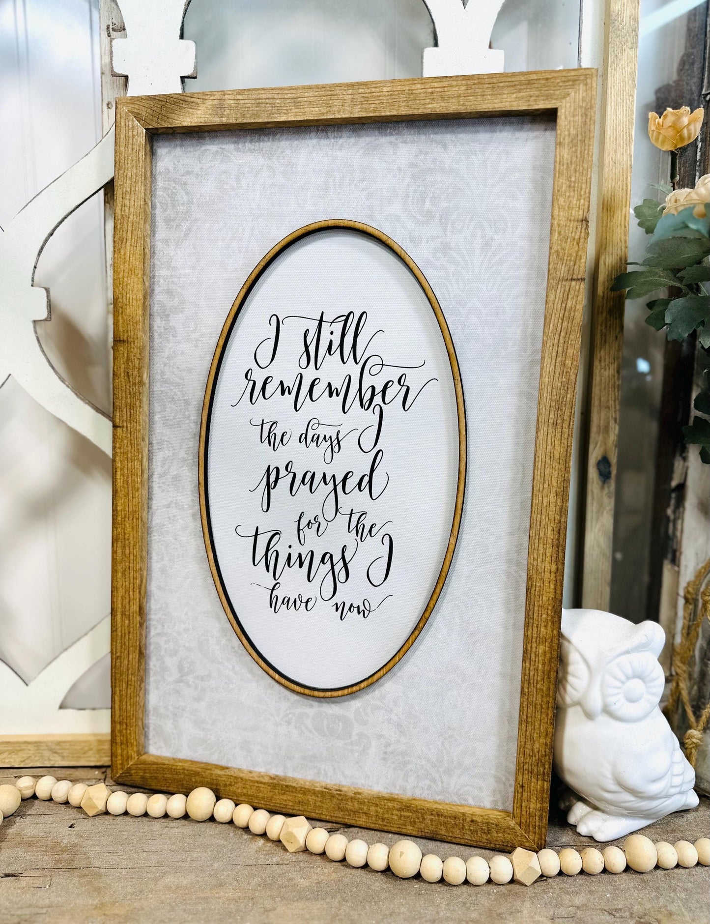 Rustic Christian Home Decor - Wood Framed inspirational quote - Prayer Quote Farmhouse Sign