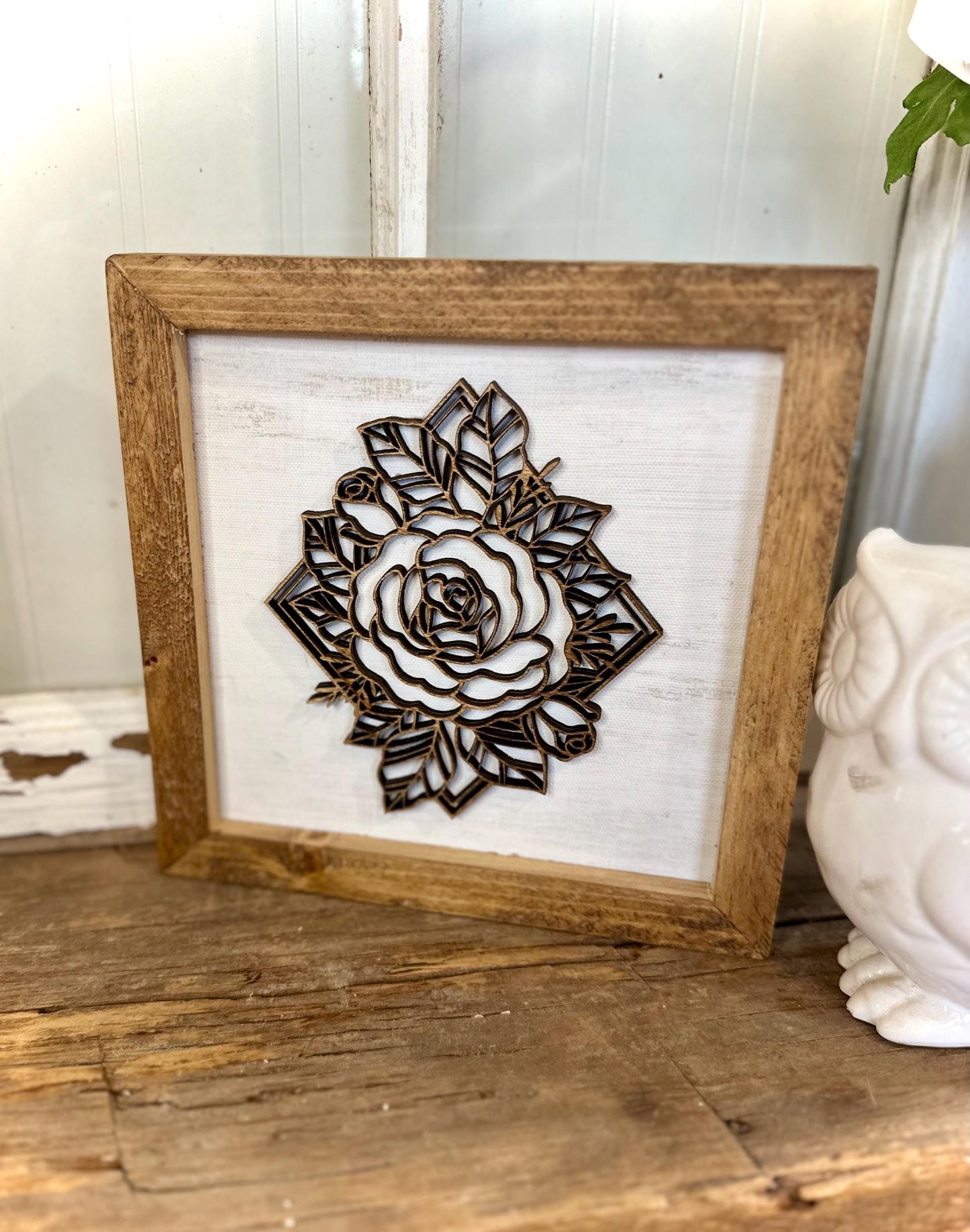 Floral Farmhouse 3D Wooden Sign - Boho Living Room Decor - Rustic Mantle Art